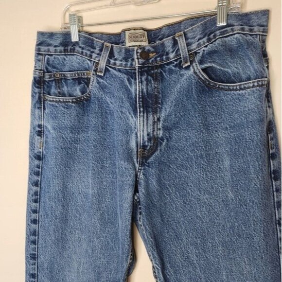 Schmidt Workwear  Carpenter Denim Blue straight leg Jeans 100% Cotton size 36x36 - Picture 2 of 8